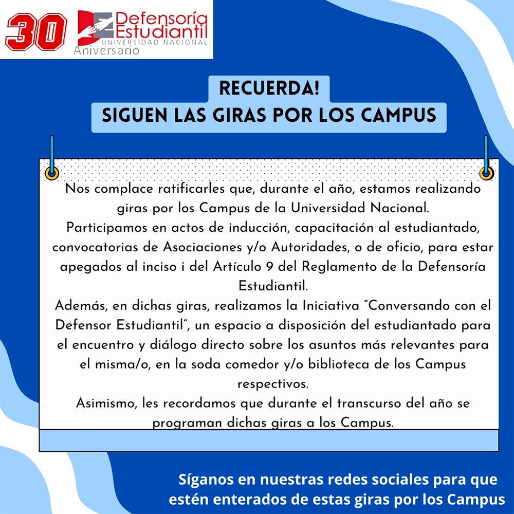 Siguen las giras por los campus